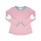 Kylie L/S Tee - Cotton Candy Pink w/ Mint Patches Girls Tops + Tees Set Athleisure