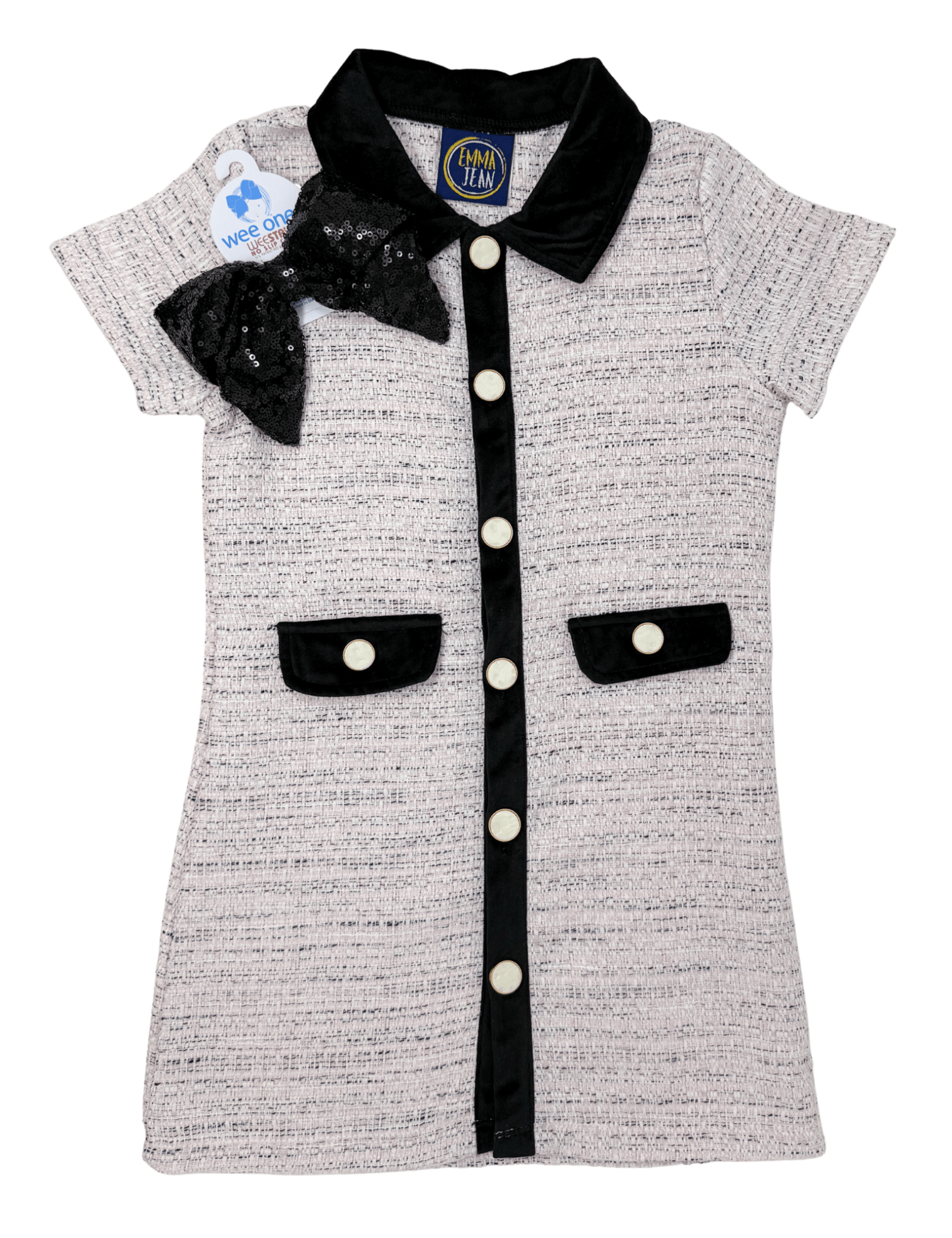 Kylie Tweed Dress - Pink & Black - Sugar Babies Children's Boutique/Meg's Shoppe
