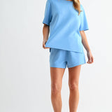 Laguna Scuba Tee Set - Denim Drift Tops Mono B