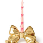 Large Gold Bow Taper Candleholder Candles Two's Company