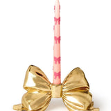 Large Gold Bow Taper Candleholder Candles Two's Company
