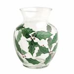 Large Holly Glass Vase Seasonal Mudpie