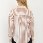 Latte Lines Button-Down Top - Sugar Babies Children's Boutique/Meg's Shoppe
