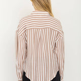 Latte Lines Button-Down Top - Sugar Babies Children's Boutique/Meg's Shoppe