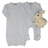 Leaping Bunnies Print Converter - Lt. Blue Baby Sleepwear Magnolia Baby
