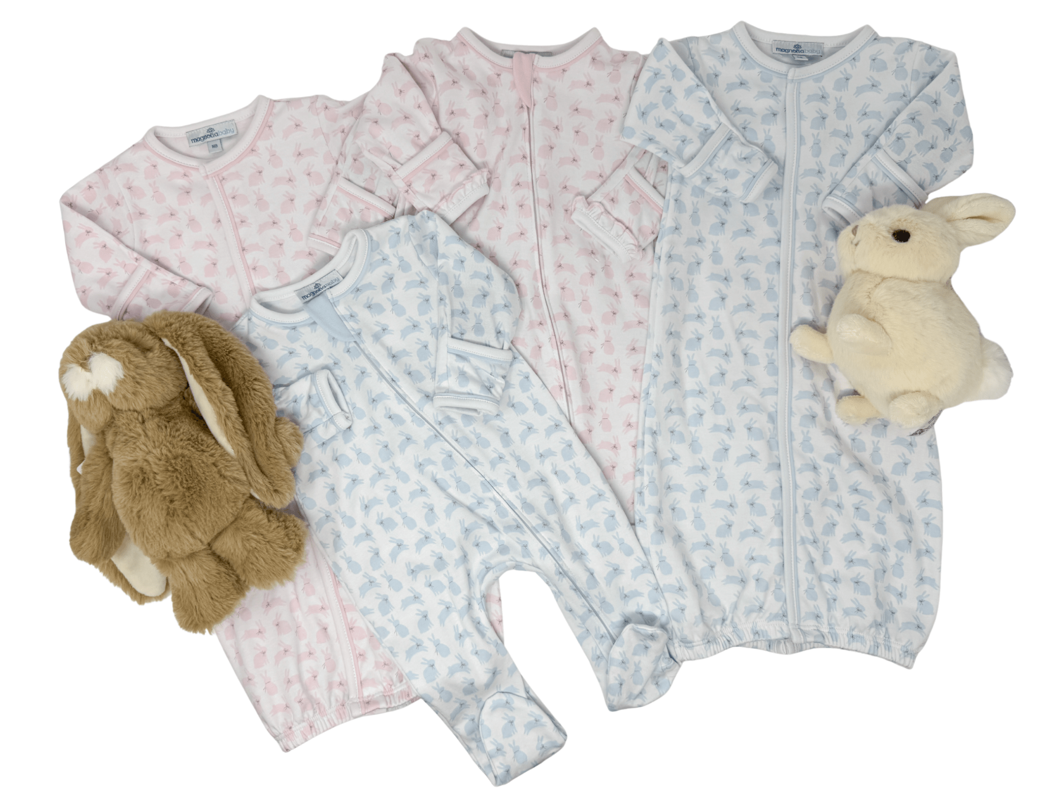 Leaping Bunnies Print Converter - Lt. Blue Baby Sleepwear Magnolia Baby