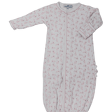 Leaping Bunnies Print Ruffle Converter - Pink Baby Sleepwear Magnolia Baby