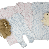 Leaping Bunnies Print Ruffle Converter - Pink Baby Sleepwear Magnolia Baby
