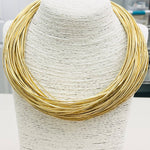 Leatherette Strand Necklace - Gold Necklaces TWO FORTY TWO