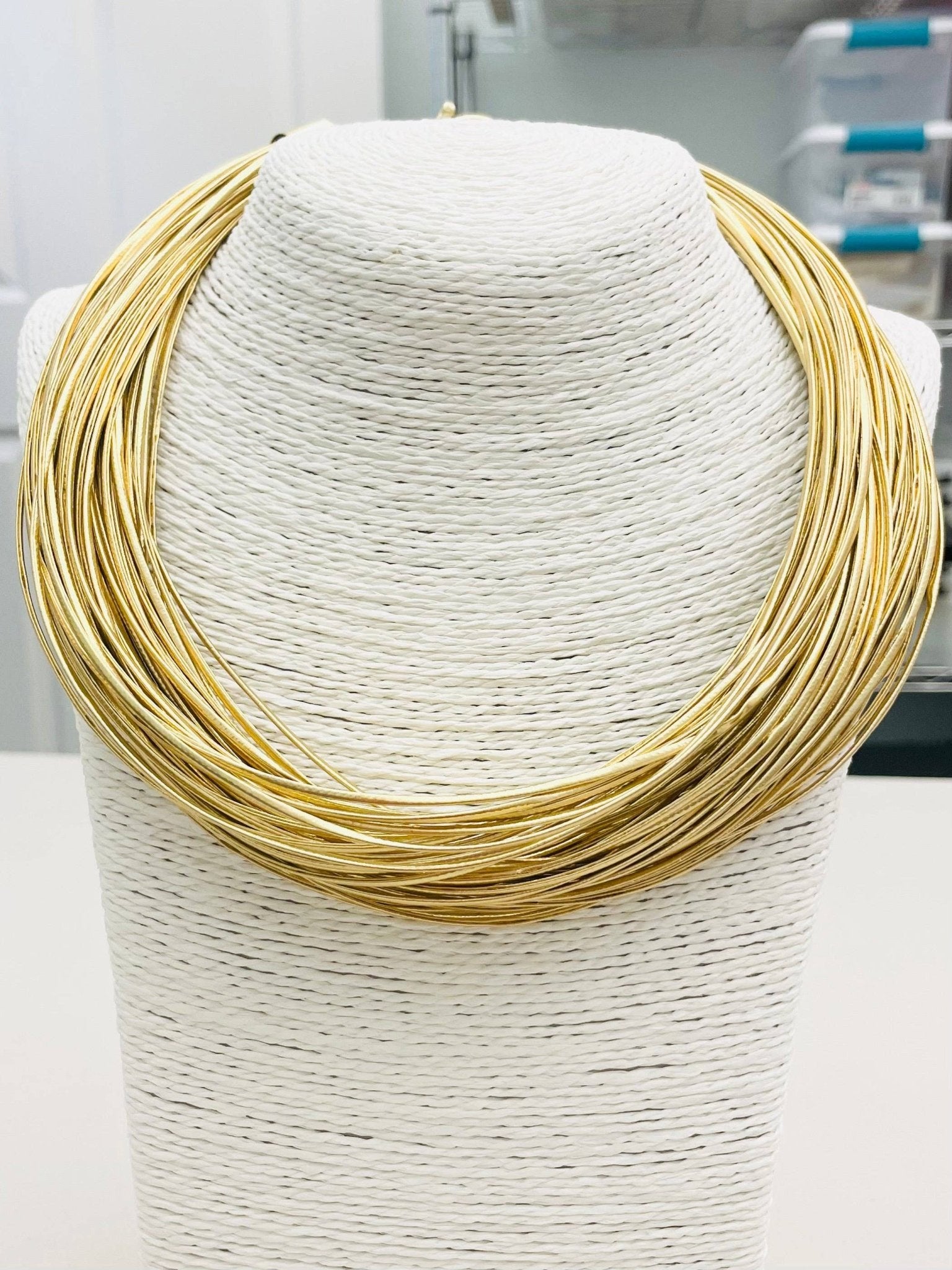 Leatherette Strand Necklace - Gold Necklaces TWO FORTY TWO