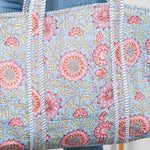 Light Blue Floral Quilted Tote Bag Purses + Totes LA Soul