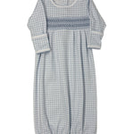 Light Blue Peek-a-Boo Wishes Smocked Pleated Gown Baby Sleepwear Magnolia Baby