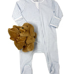 Light Blue Peek-a-Boo Wishes Zipper Footie Baby Sleepwear Magnolia Baby