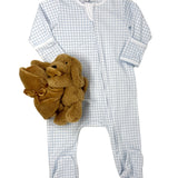 Light Blue Peek-a-Boo Wishes Zipper Footie Baby Sleepwear Magnolia Baby