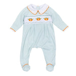 Lil' Pumpkin Classics Smocked Boy Footie - Celery Baby Sleepwear Magnolia Baby