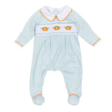 Lil' Pumpkin Classics Smocked Boy Footie - Celery Baby Sleepwear Magnolia Baby