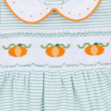 Lil' Pumpkin Classics Smocked Girl Footie - Celery Baby Sleepwear Magnolia Baby