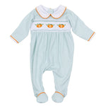 Lil' Pumpkin Classics Smocked Girl Footie - Celery Baby Sleepwear Magnolia Baby