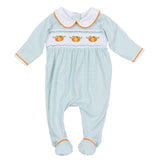 Lil' Pumpkin Classics Smocked Girl Footie - Celery Baby Sleepwear Magnolia Baby