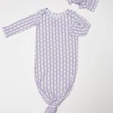 Lilac Ribbons Knotted Gown Baby Sleepwear Goosies