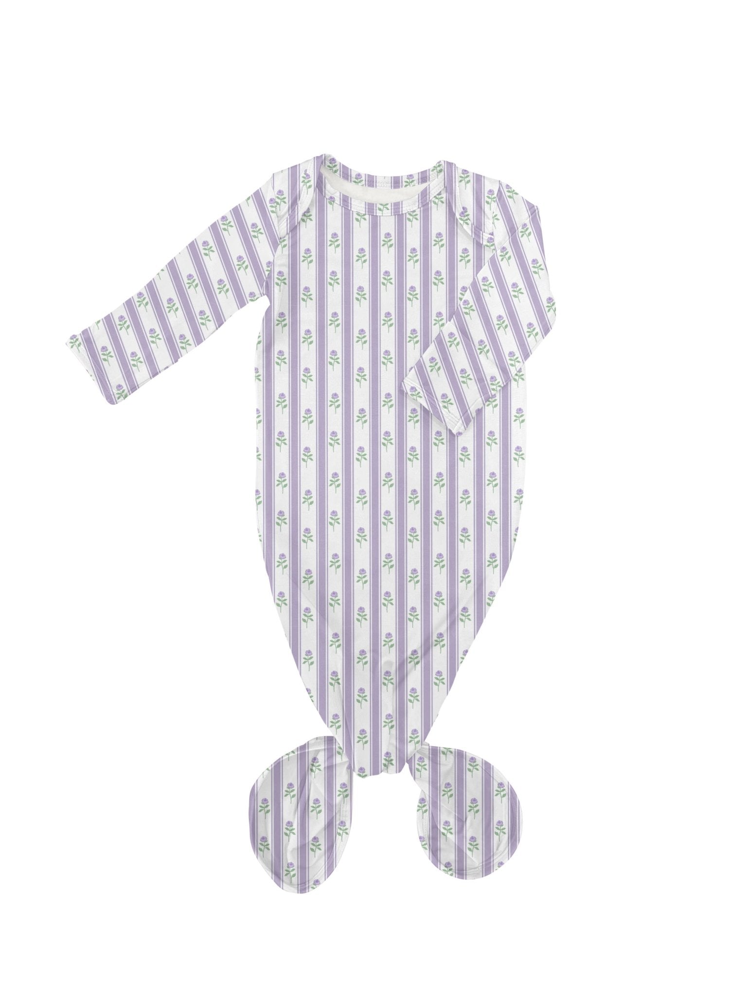 Lilac Ribbons Knotted Gown Baby Sleepwear Goosies