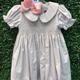 Lilac Smocked Geo S/S Dress Girls Occasion Dresses Banana Split
