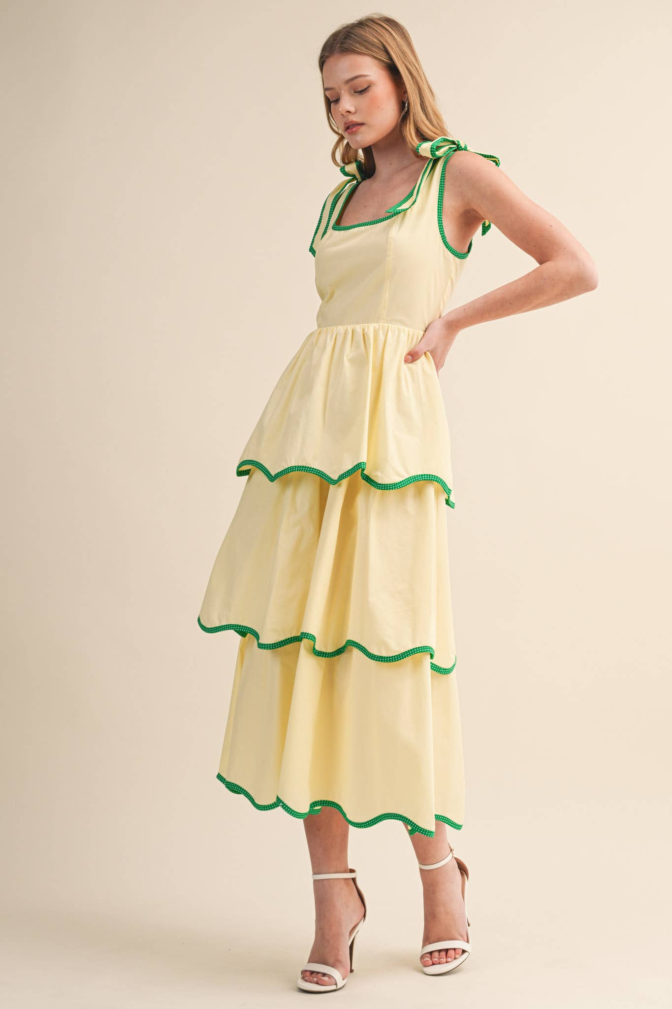 Limoncello Tiered Midi Dress - Sugar Babies Children's Boutique/Meg's Shoppe