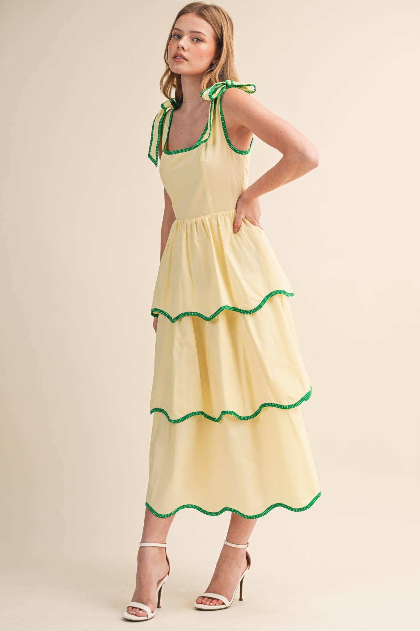 Limoncello Tiered Midi Dress - Sugar Babies Children's Boutique/Meg's Shoppe