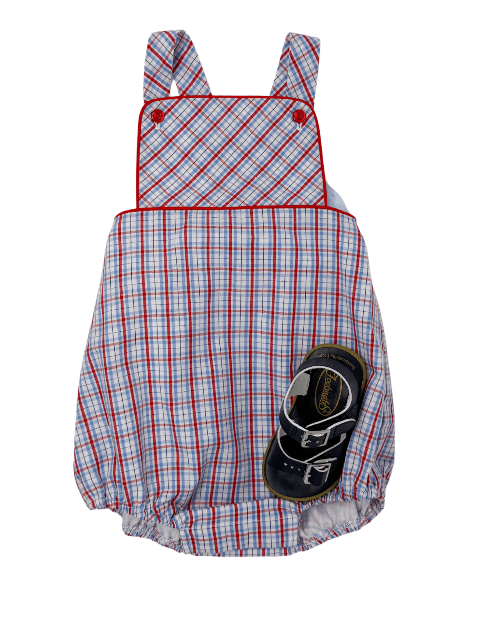 Linville Bubble - Patriotic Plaid Boys Bubbles + Rompers Little English