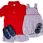 Linville Bubble - Patriotic Plaid Boys Bubbles + Rompers Little English