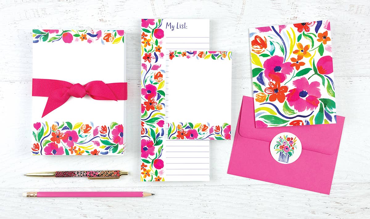 List Pad - Painterly Blooms Paper Goods GINA B DESIGNS