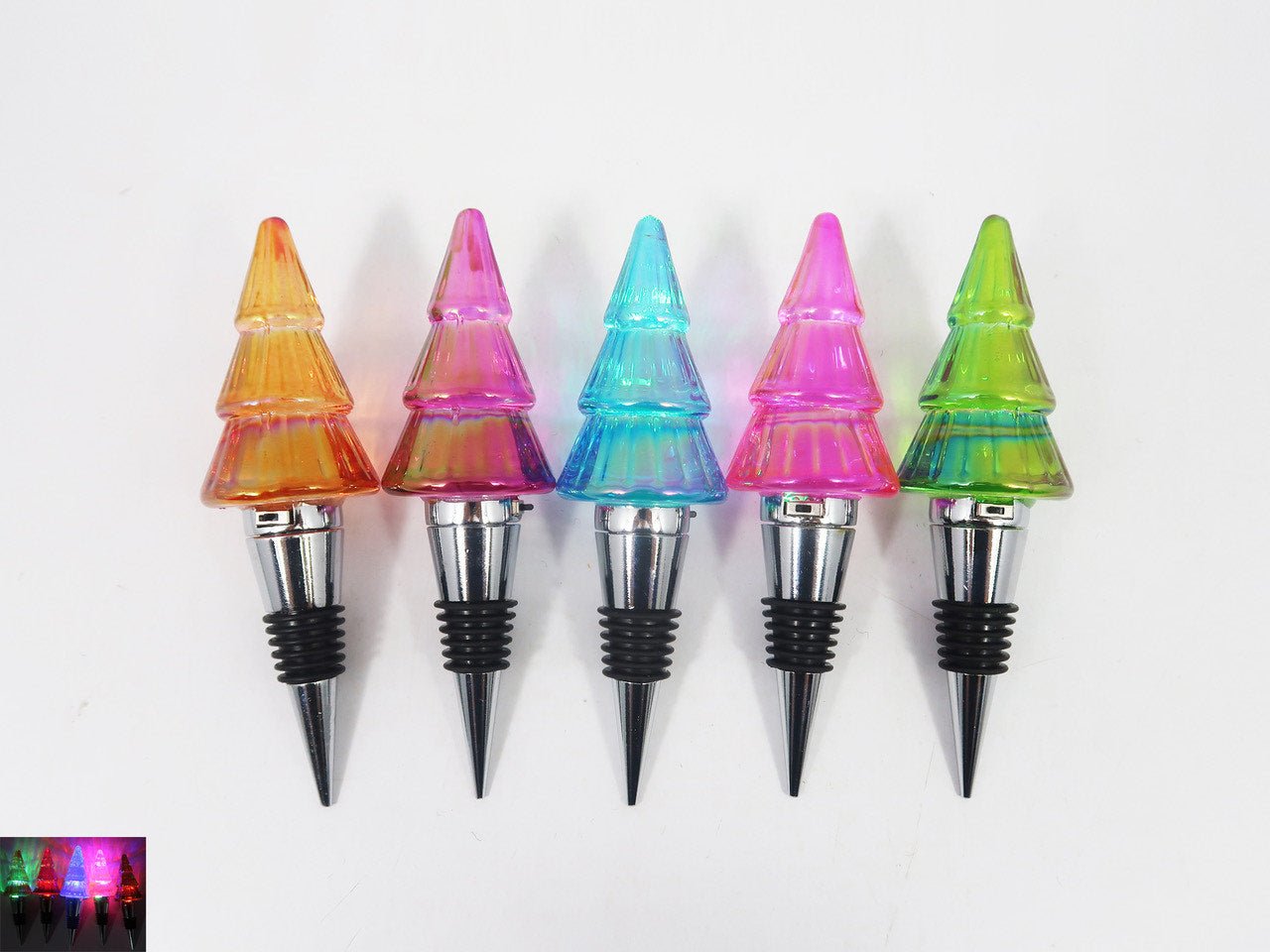 Lit Tree Shape Bottle Stopper - Assorted Seasonal One Hundred 80 Degrees