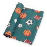 Little Athlete Sporty Theme Baby Muslin Swaddle Blanket Baby Accessories LollyBanks