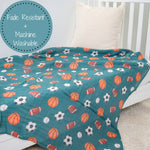Little Athlete Sporty Theme Baby Muslin Swaddle Blanket Baby Accessories LollyBanks