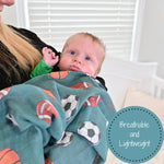 Little Athlete Sporty Theme Baby Muslin Swaddle Blanket Baby Accessories LollyBanks