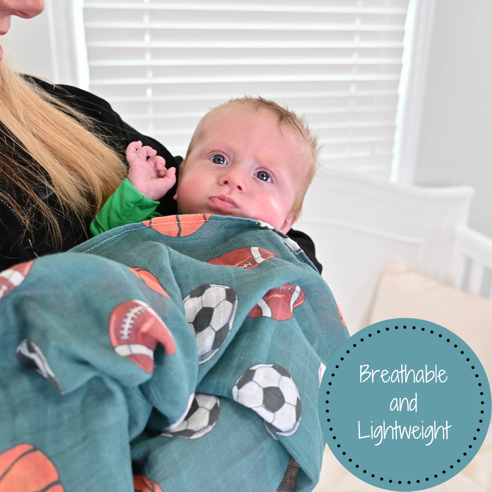 Little Athlete Sporty Theme Baby Muslin Swaddle Blanket Baby Accessories LollyBanks