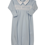 Little Brother Smocked Pleated Gown - Lt. Blue Baby Sleepwear Magnolia Baby