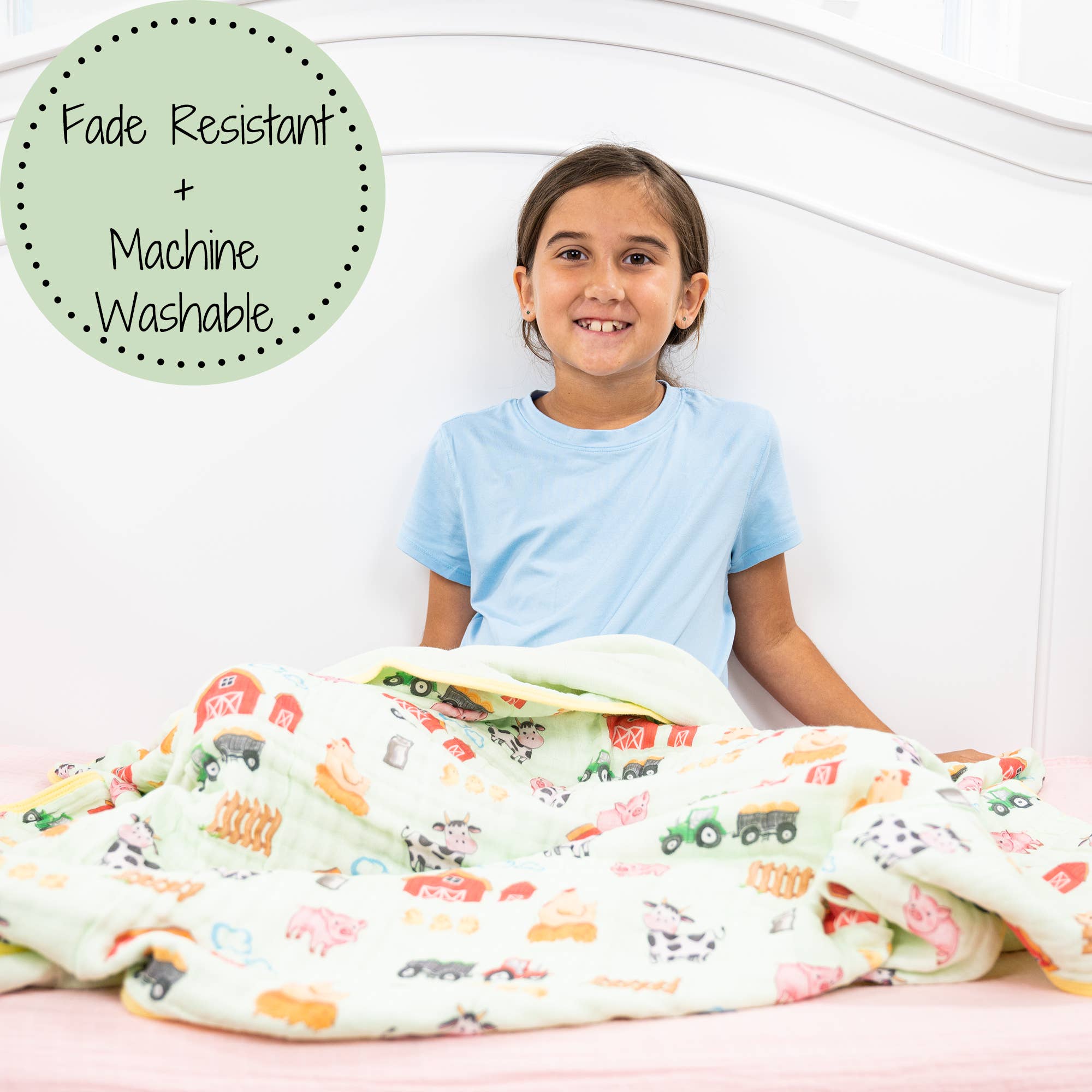Little Farmer Baby Toddler Muslin Blanket Baby Accessories LollyBanks