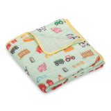 Little Farmer Baby Toddler Muslin Blanket Baby Accessories LollyBanks