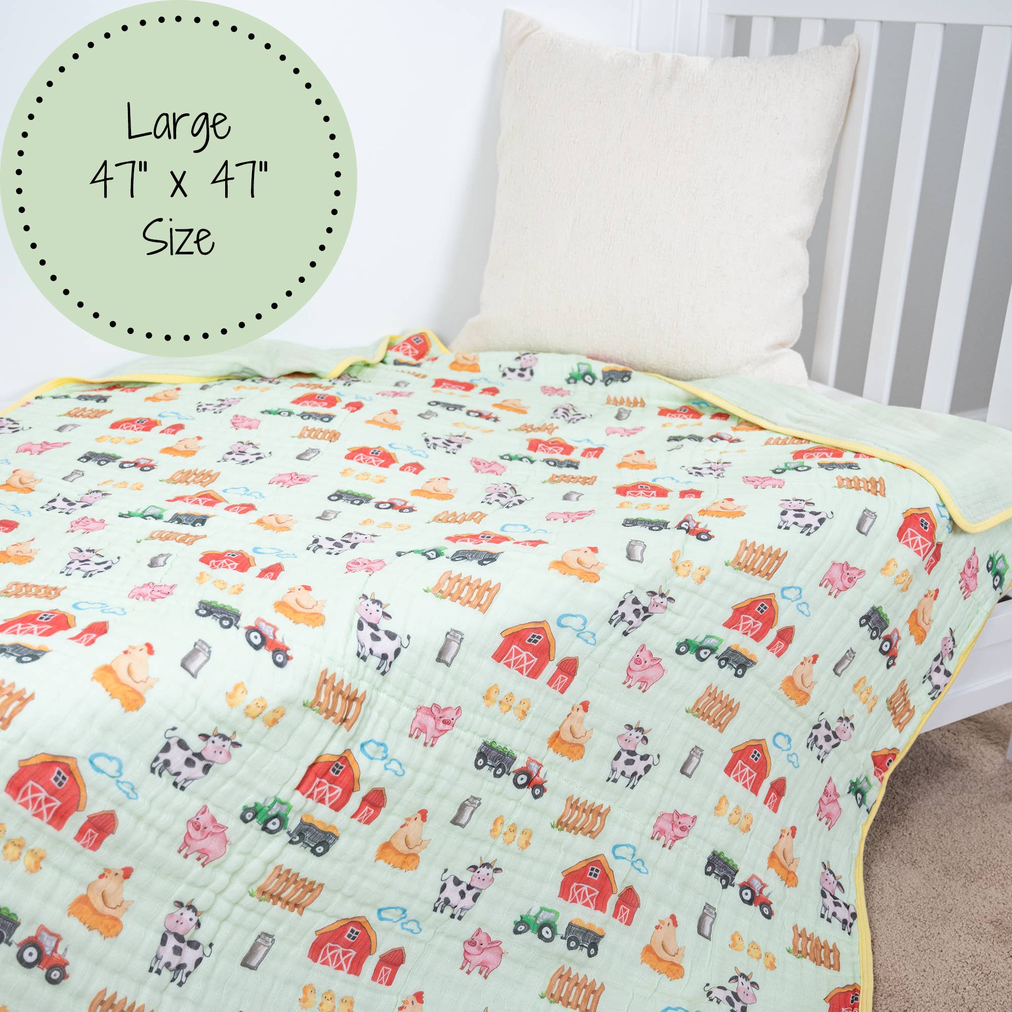 Little Farmer Baby Toddler Muslin Blanket Baby Accessories LollyBanks