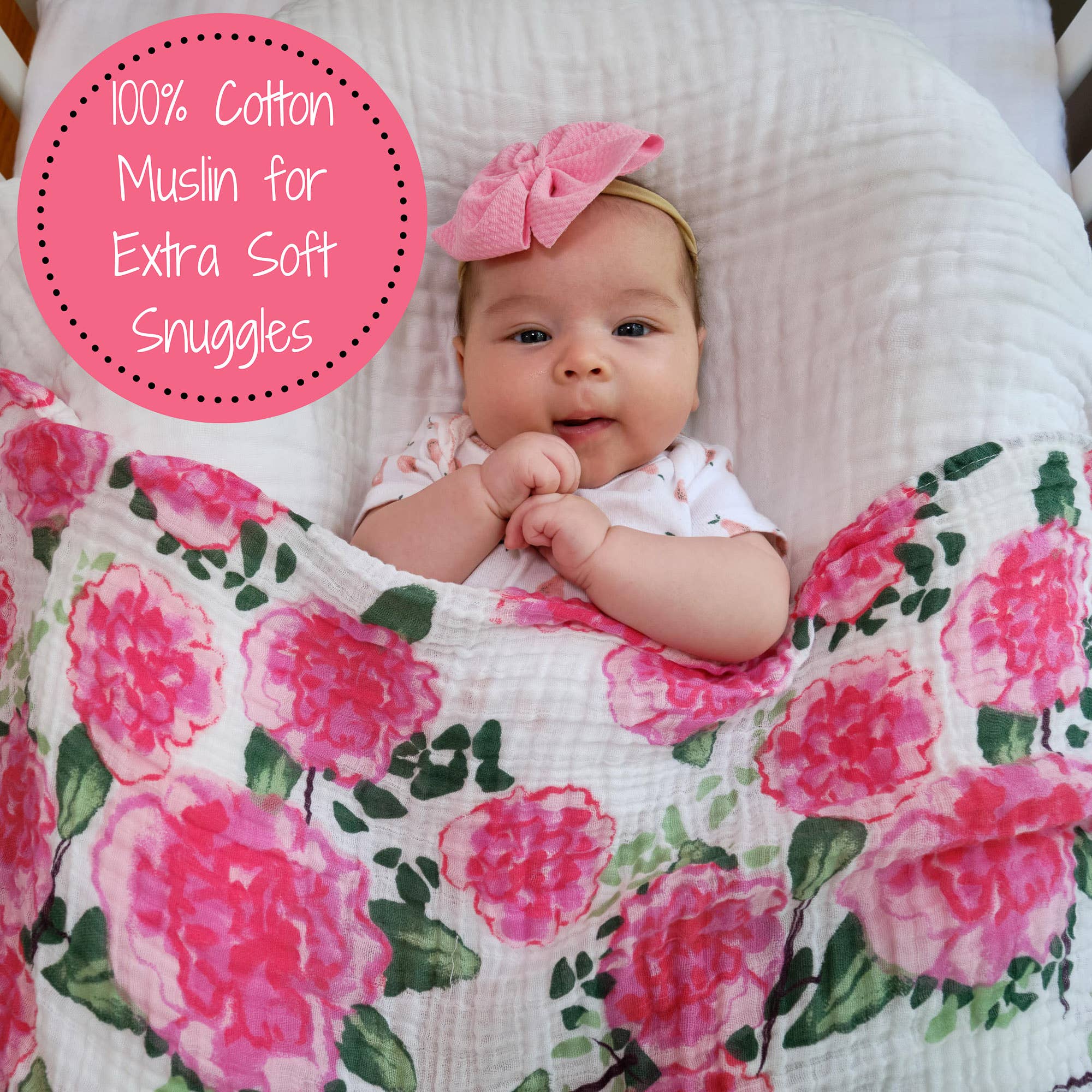 Live Life in Full Bloom Baby Muslin Swaddle Blanket Baby Accessories LollyBanks