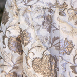 Long Puff Sleeve Floral Metallic Jacquard Bomber Jacket - Silver Outerwear VOY