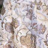 Long Puff Sleeve Floral Metallic Jacquard Bomber Jacket - Silver Outerwear VOY