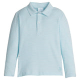 Long Sleeve Polo - Sky Stripe Boys Shirts + Polos Little English