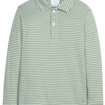 Long Sleeve Polo - Watercress Stripe Boys Shirts + Polos Little English