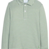 Long Sleeve Polo - Watercress Stripe Boys Shirts + Polos Little English