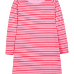 Long Sleeved T-Shirt Dress - Cambridge Stripe Girls Play Dresses Bisby