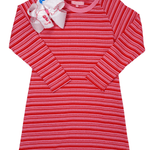Long Sleeved T-Shirt Dress - Cambridge Stripe Girls Play Dresses Bisby