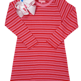 Long Sleeved T-Shirt Dress - Cambridge Stripe Girls Play Dresses Bisby