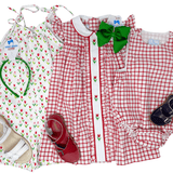 Louis Sunsuit - Red Windowpane Boys Bubbles + Rompers Little English